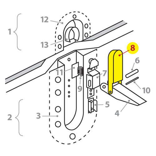 U0452114 UNIVAIR COWL LATCH HOOK - FITS CESSNA